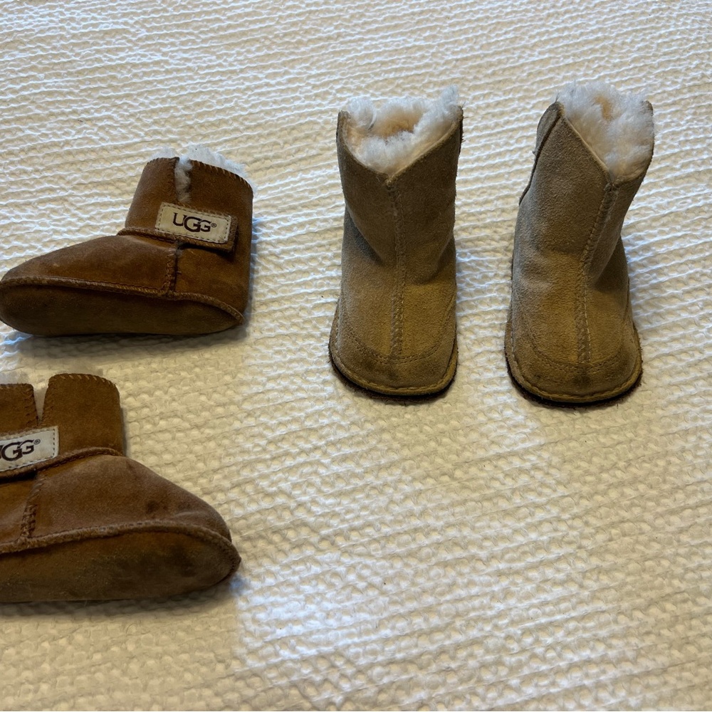 UGG Tan Baby Walker Boots with Cream Lining - Picture 2 of 4